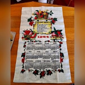 1964 Calendar Towel.  Kitchen Prayer.